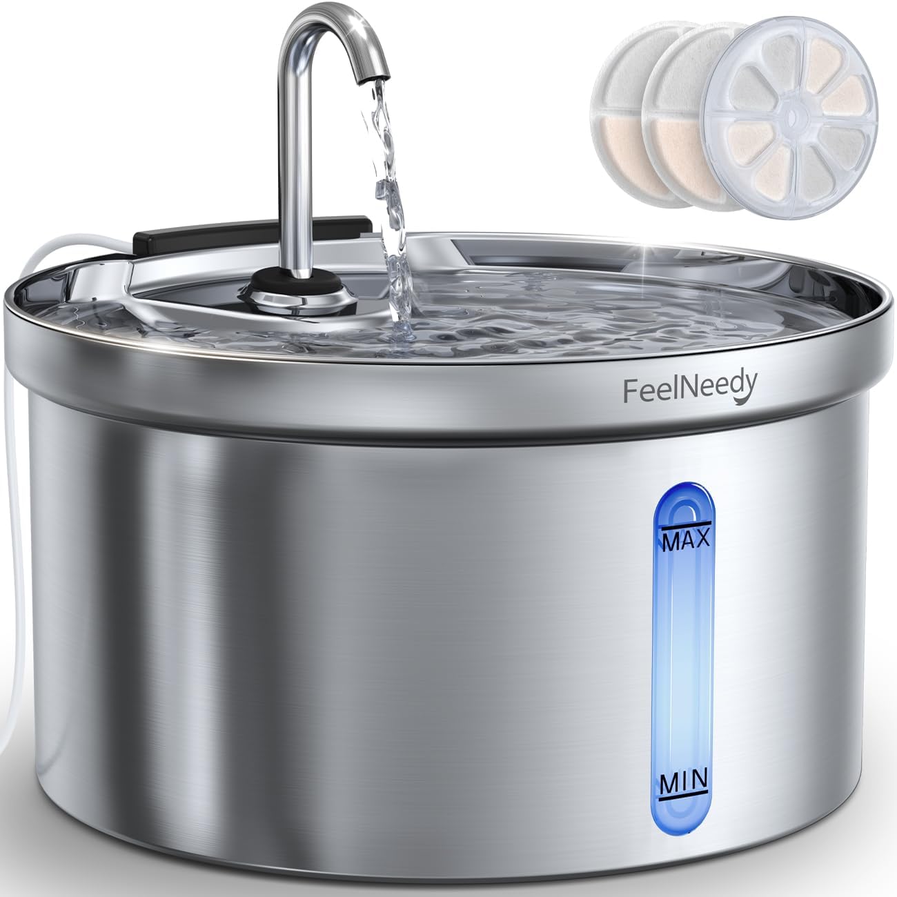 Fuente de Agua para Gatos Acero Inoxidable 304, FEELNEEDY 3,5L – Reseña Completa