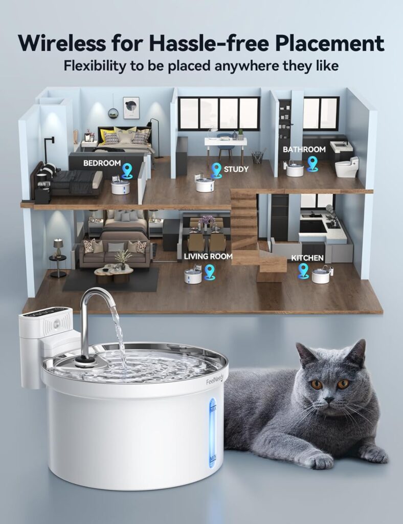 Fuente para Gatos Sin Cable con Sensor FEELNEEDY